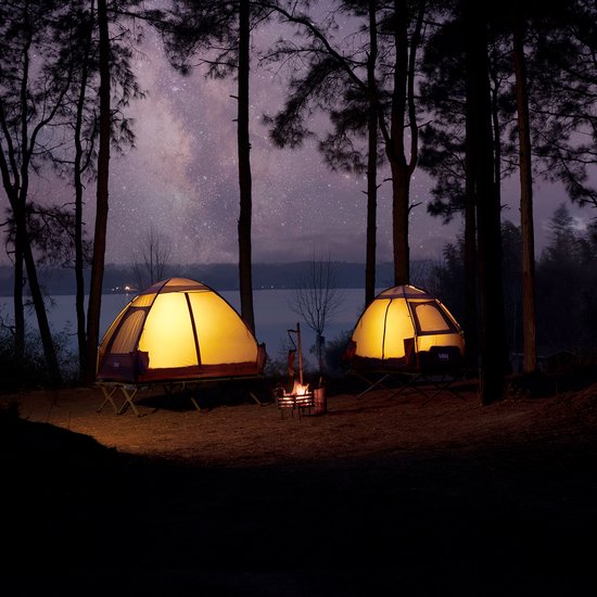 SoBuy OGS32-II-L-GR Aufblasbares Camping-Zelt - Dunkelgrünes Textil 193x145cm