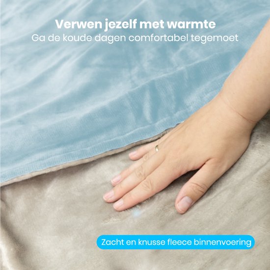 Auronic Electric Blanket - 160x120cm - Wärmedecke - 1 Person - 3 Heizstufen - mit Timer - Heizdecke - Hellblau