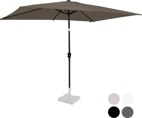 VONROC Sonnenschirm Rapallo - 200x300cm - Neigbar - UV-beständiges Tuch - Inkl. Schutzhülle - Taupe