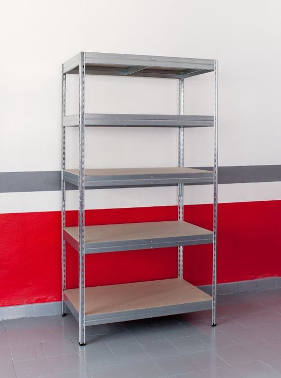 ERRO Metall Lagerregal/Regalschrank mit 5 Fachböden - 875kg Tragkraft - (BxTxH) 90x40x180cm - 175kg pro Fachboden