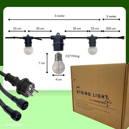 a sunny day Light String Outdoor - 5m - Warmweißes Licht - Klarglas LED