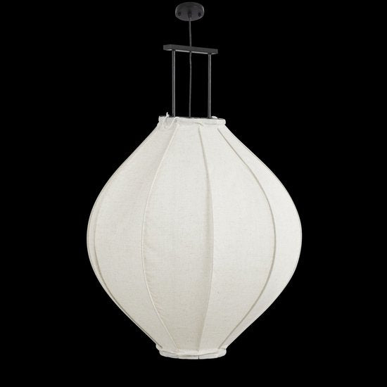 Mica Decorations Pego Pendelleuchte - H94 x Ø70 cm - Leinen - Off White