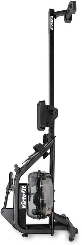 VirtuFit AQUA100i Rudergerät mit Wasserwiderstand - Einzelschiene - Inkl. Display, Tablet-Halter und Transportrollen - Kinomap & Fitshow - Max. 120 kg und 200 cm - Rudergerät - Rudergerät