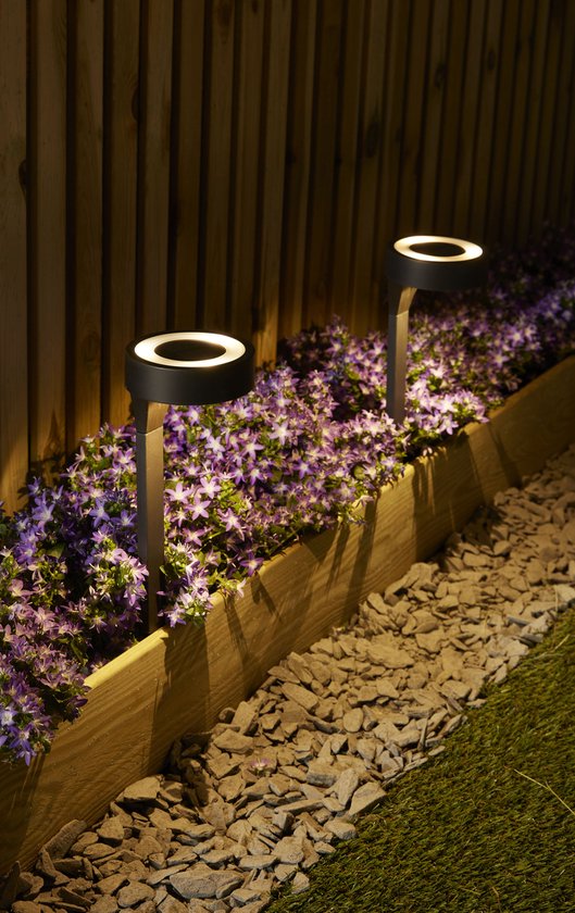 Luxform AYR Orange Solar Gartenleuchten - 2 Stück - LED - Schwarz