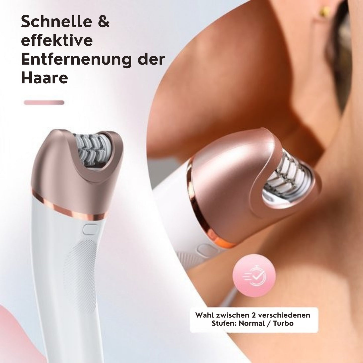 Beeperfect 7 in 1 Epilierer für Frauen - Bikini-Trimmer - Wiederaufladbar - Wasserdicht - 7 Aufsätze - Weiß/Rosa