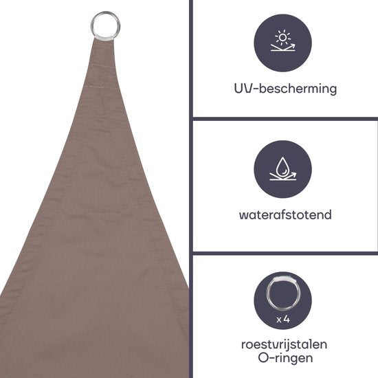 Perel Schattentuch, wasserabweisend, 5 x 5 m, 160 g/m², Polyester, quadratisch, taupe