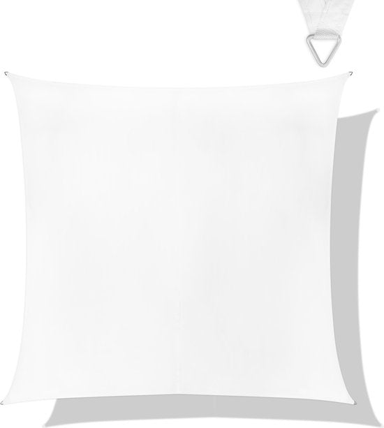 VONROC Premium Schattentuch - Quadratisch - 360x360 cm - Wasserabweisend - Weiß - inkl. Aufbewahrungsbeutel und Befestigungsschnur