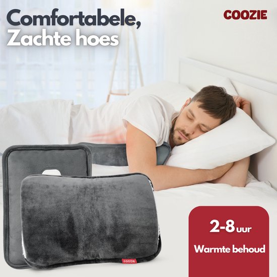 Coozie - Elektrische Wärmflasche mit ThermoSoft Hülle - Wärmflasche - Wärmekissen