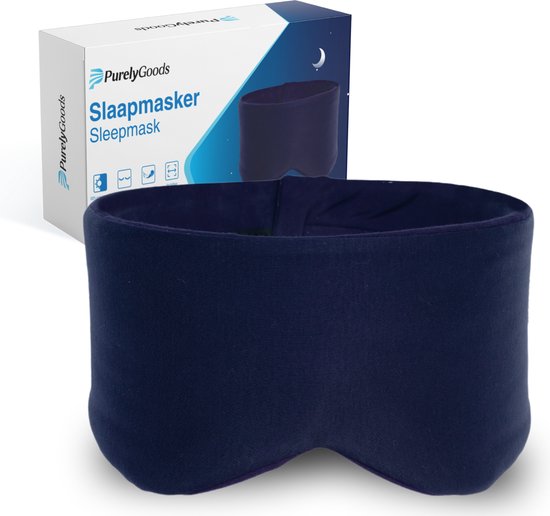 PurelyGoods® Schlafmaske - Augenmaske - Verdunkelung - Schlafmaske - Männer und Frauen - Baumwolle - Dunkelblau