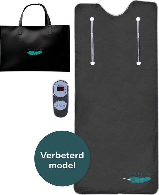 Soft & Silky Infrarotdecke - Wärmedecke - Heizdecke - Fibromyalgie - Timerfunktion - 200x80 cm - Schwarz