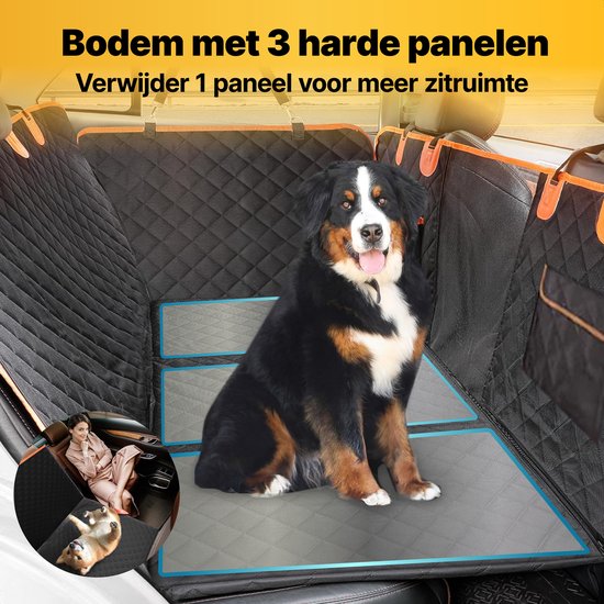 Jake und Jacky Hundedecke XXL mit Rücksitzverlängerung - Autoteppich Hund mit hartem Boden - Autoschutzdecke - Hundedecke - Inklusive Auto-Matte & Aufbewahrungstasche
