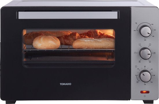 Tomado TEO4500S - Freistehender Backofen - 45 Liter - 2000 Watt - Heißluft - 3 Einschubebenen - Silber