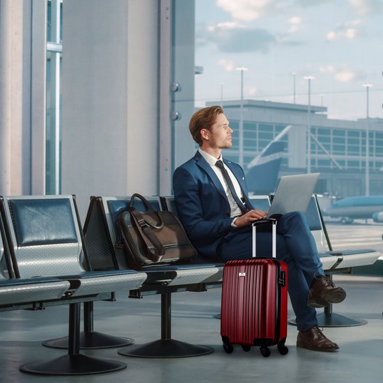 Slazenger - Kofferset 2 Stück - Handgepäcktrolley 26L und geräumiger Reisekoffer 71L - Burgunderrot