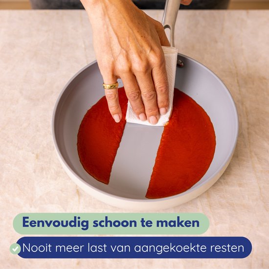 Safecourt Kitchen Keramische Bratpfanne - Ø 24 Pfanne - Induktion, Elektro, Keramik & Gas - PFAS & PTFE frei