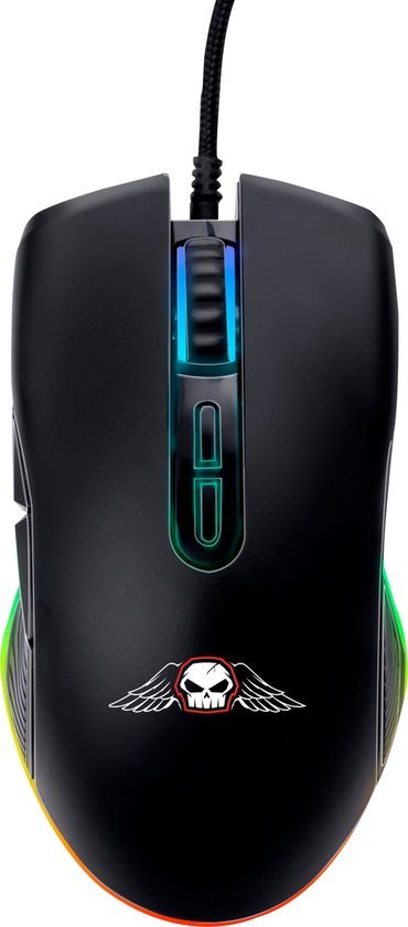 No Fear Gaming-Maus - 7200dpi - RGB-Maus mit LED-Beleuchtung - 1,5 m Kabel - USB 2.0-Anschluss - Schwarz