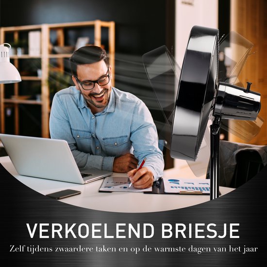 Lifetime Air Stativventilator - 230V - Höhe 85-125 CM - 3 Geschwindigkeiten - Oszillationsfunktion - Neigbar - Silber