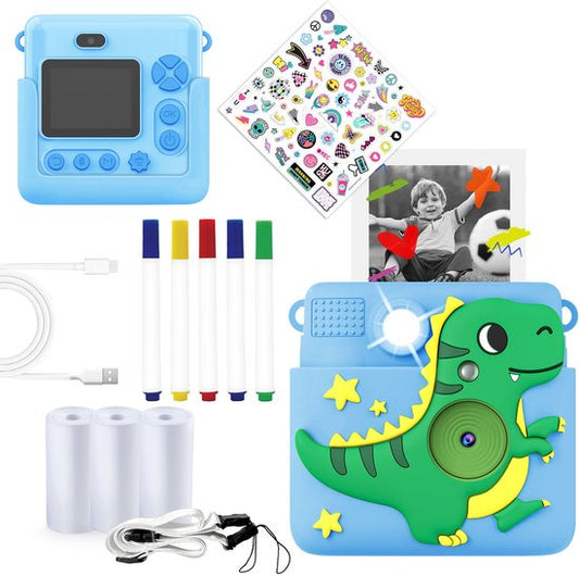 Denver Kinderkamera Full HD mit Drucker - Selfie-Kamera - 20MP - Blau