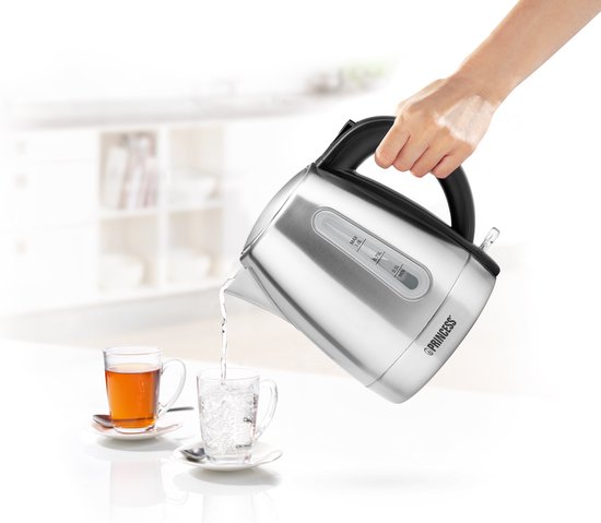 Princess Wasserkocher 236023 - 1 Liter - 360Â° drehbar - 2200W - Edelstahl