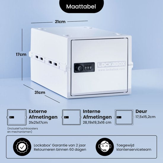 Lockabox One™ Aufbewahrungsbox mit Zahlenschloss - Abschließbarer Medizinschrank - Polycarbonat-Tresor - kühlschrank- und gefrierschrankgeeignet - 10,5 Liter - 31 x 21 x 17 cm