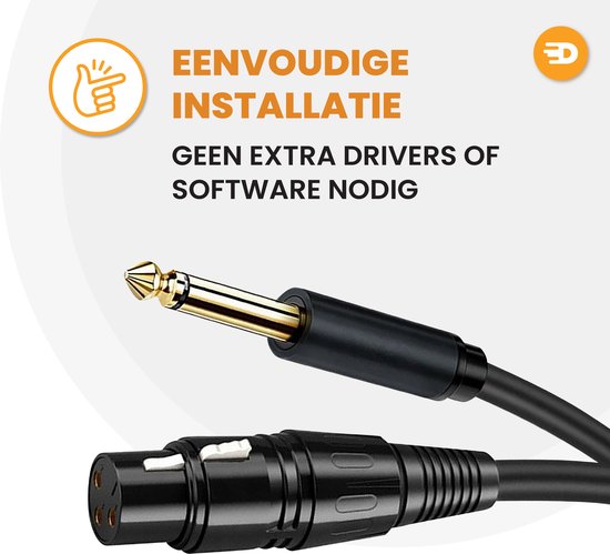 Drivv. Premium XLR-Kabel - XLR-Buchse auf 6,35 mm Klinkenstecker - Stereo-Klinke - 2 Meter