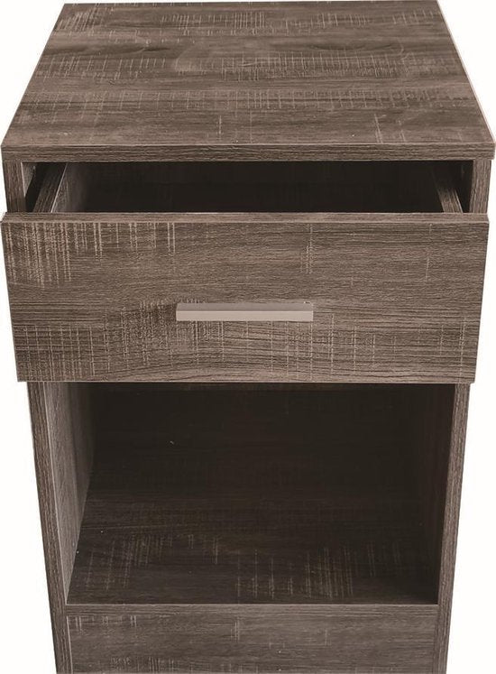 Nachttisch - Dielenschrank - mit Schublade - 60 cm hoch - braun