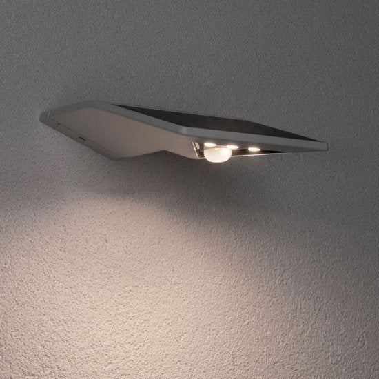 Solar-LED-Hausnummernbeleuchtung Yoko, dämmerungsgesteuerter Bewegungsmelder (IR), IP44, 3000 K, 42 lm, weiß