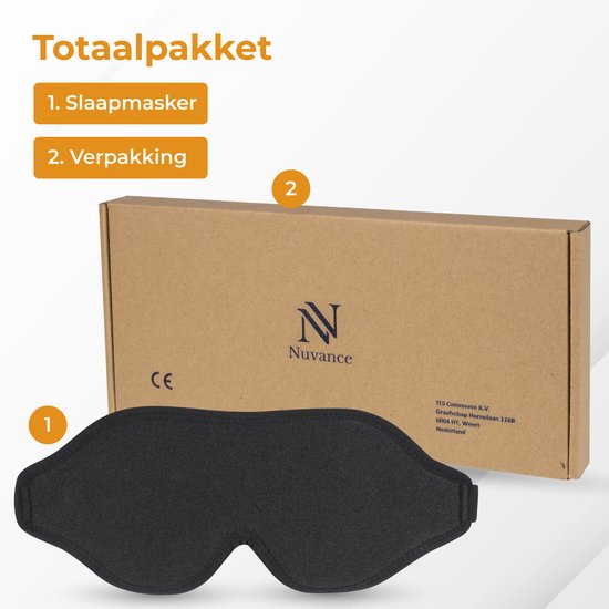 Nuvance - Verstellbare Schlafmaske - 100% Verdunkelung - Atmungsaktiver Memory Foam - für Männer, Frauen und Kinder - Augenmaske Schlaf