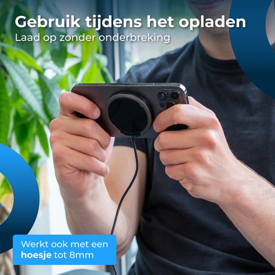 Nuvance Wireless Charger - 15W Schnellladegerät - geeignet für Magsafe - Wireless Charger - inkl. Usb-C Kabel - Schwarz