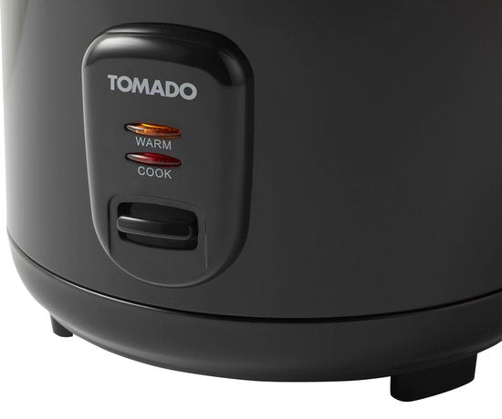 Tomado TRC1501B - Reiskocher - 1,5 Liter Fassungsvermögen - Dämpfeinsatz - Warmhaltefunktion - PFAS-frei - Schwarz