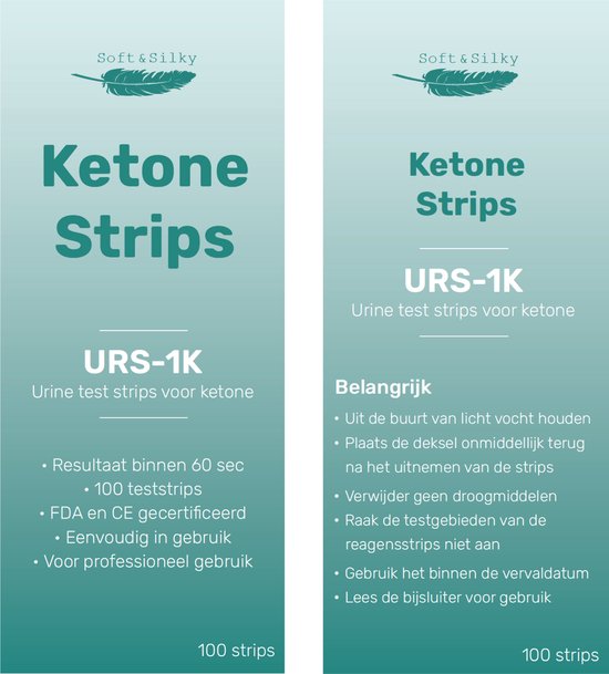 Keton-Test - 100 Streifen - Keto - Diät - URS-1K - FDA-genehmigt - Ketose - Urin - Test - Streifen - Messgerät - Ketone