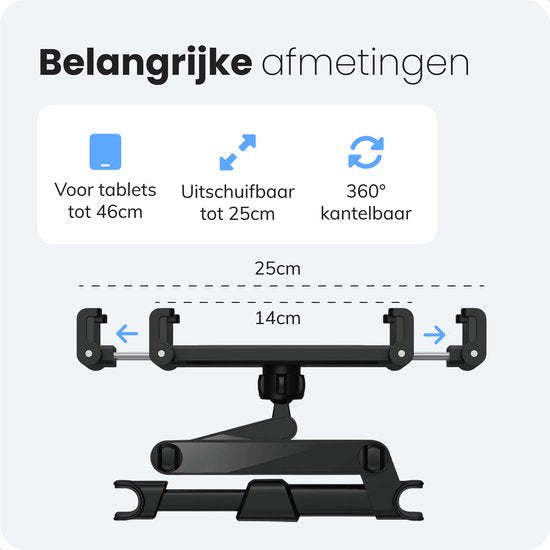 Tablet-Halter Auto - Ipad-Halter - Kopfstütze - Bis zu 18 Zoll - 360 Grad Stativ - Luft