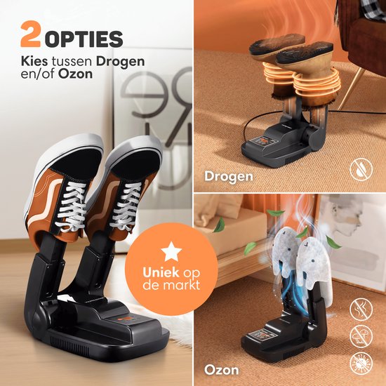 Vulpes Goods® Tech - Schuhtrockner und -erfrischer mit Ozon - Ozon & Trockenfunktion - Inkl. 10 Schuh-Erfrischer - PRO Version