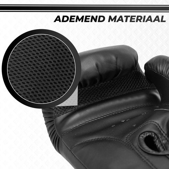 Fitby Boxhandschuhe - Kickboxhandschuhe - Boxhandschuhe - Schwarz - 12 oz