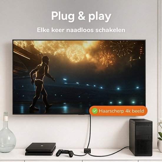 Skoov HDMI Switch 2 in 1 out - Plug & Play - Dolby / 3D - Splitter - 4K - 60HZ - Premium - Universal - Game - TV - Extender - Zubehör