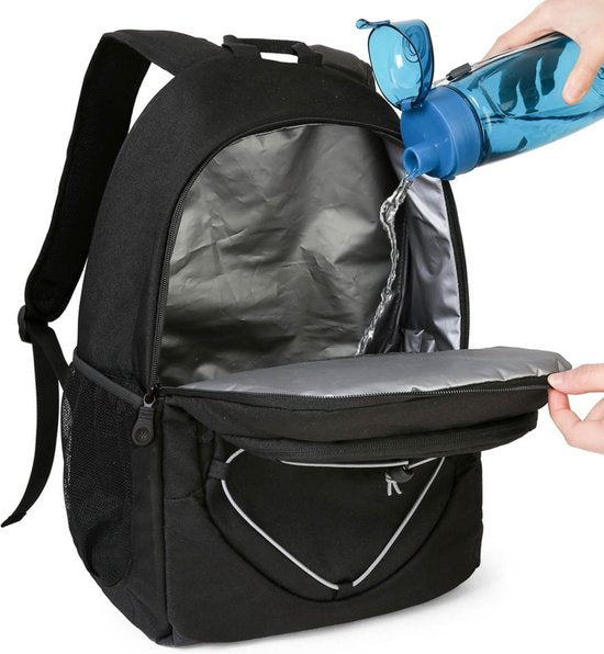 Kühlrucksack (25L) - Für 28 Dosen - Lunchtasche für Frauen und Männer - Schwarz