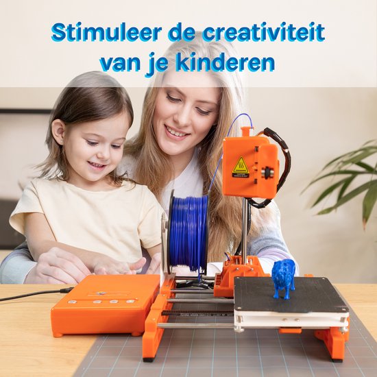3D&Print 3D-Drucker für Anfänger, Kinder - Bausatz - Starterpaket für Kinder - Orange