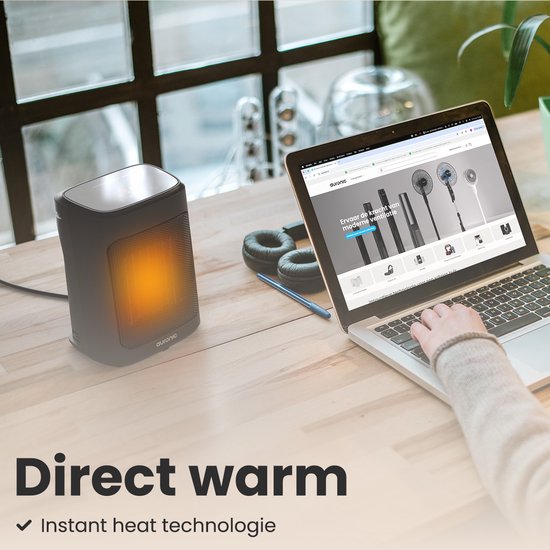 Auronic Heizlüfter Digital - Keramik-Heizgerät - Tragbar - 2000W Heizgerät - Schwarz