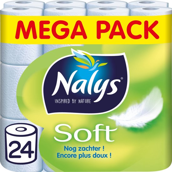Nalys Soft Hybrid-Toilettenpapier aus 80% Recycling-Folie 2-lagig 24 St.