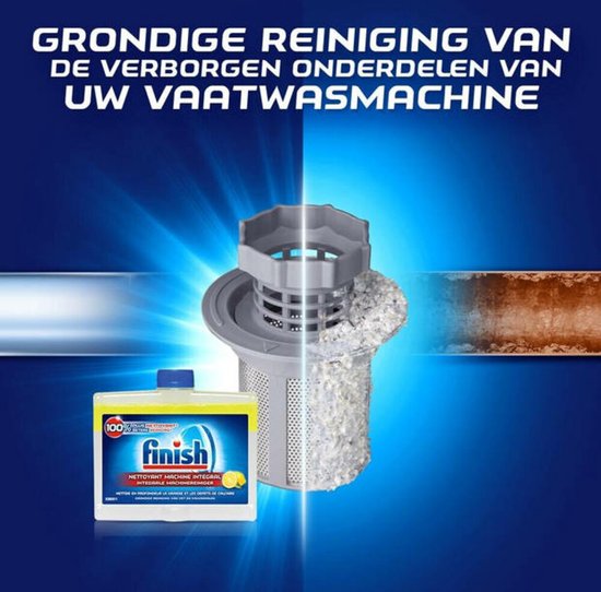 Finish Maschinenreiniger - Zitrone - 250ml - 100% Reinigung - Gelb/Blau