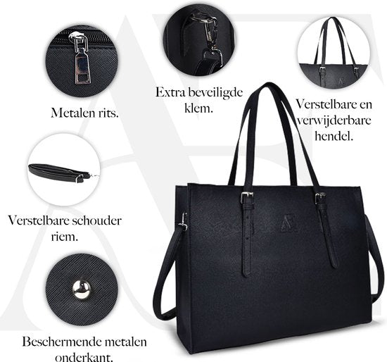 AramaeÂ® - Laptoptasche Damen - Handtasche - Umhängetasche - Bürotasche Damen - inkl. Schultergurt