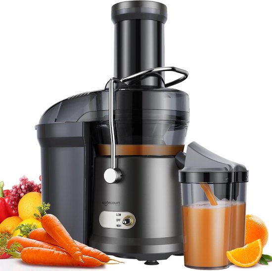 Safecourt Kitchen Entsafter - Für Obst und Gemüse - Große Einfüllöffnung - 3 Geschwindigkeiten - 1200 Watt