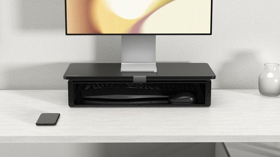 Kensington UVStand™ Monitorständer mit UVC-Sterilisationsfach/Aufbewahrungsschublade - Schwarz