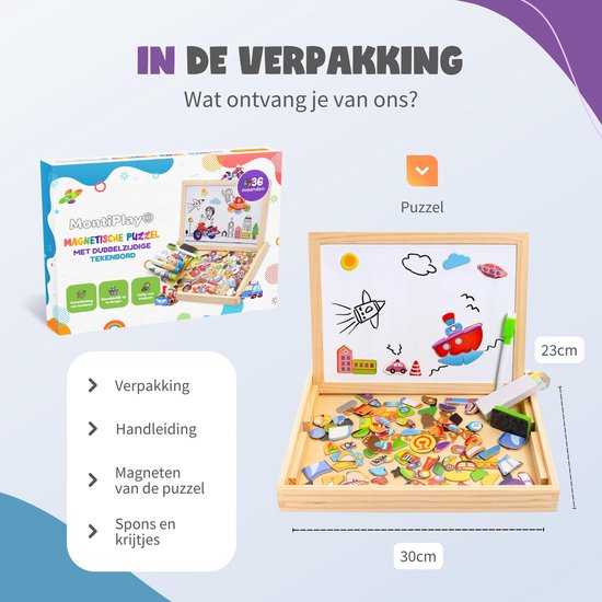 MontiPlay® Magnetspielzeug Fahrzeuge - Magnetbuch - Kreidetafel Kinder - Magnetbuch - Magnetisches Spielzeug - Zeichentafel - Montessori - Sensorik - Busy Board - Spielzeug für unterwegs - Spielzeug für das Auto - Spielzeug für unterwegs