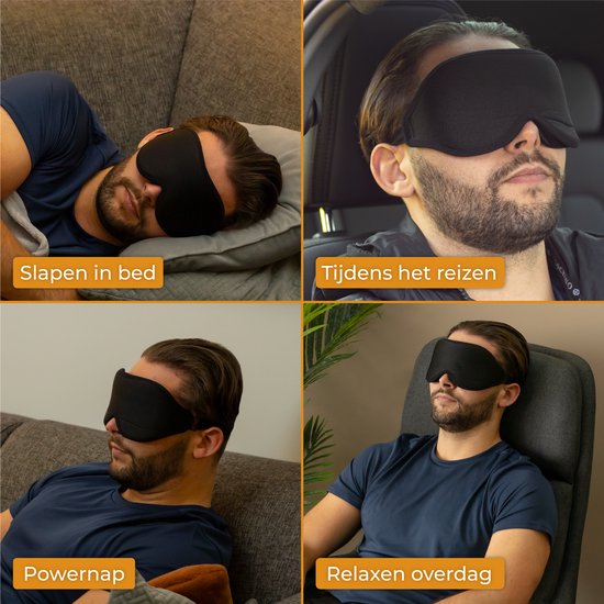 Nuvance - Verstellbare Schlafmaske - 100% Verdunkelung - Atmungsaktiver Memory Foam - für Männer, Frauen und Kinder - Augenmaske Schlaf