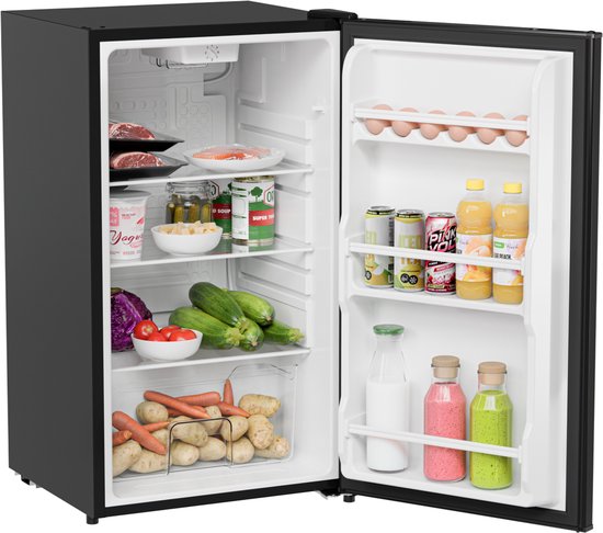 KitchenBrothers Kühlschrank - 92L - Tischmodell - Eisfach - Frigo - Freistehend - Schwarz