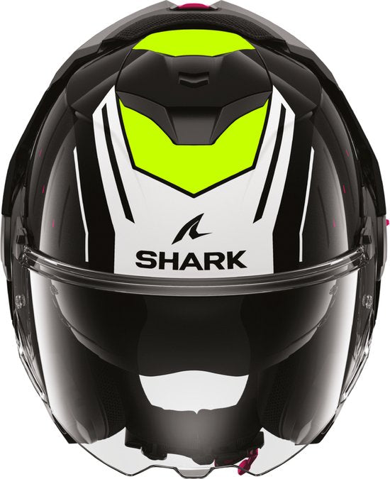 SHARK Oxo Rydger Schwarz Weiß Gelb KWY System Helm - Größe L - Helm