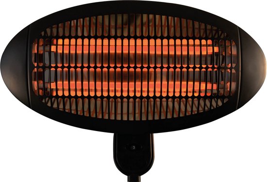 BRASQ Elektrischer Terrassenheizer Pendant PHW100 - Heizung 2000W - 3 Heizstufen - Innen und Außen - Spritzwassergeschützt - Schwarz
