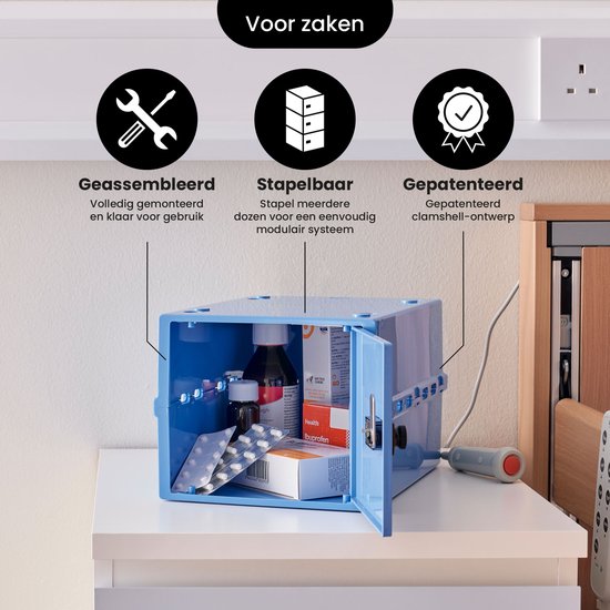 Lockabox One™ Aufbewahrungsbox mit Zahlenschloss - Abschließbarer Medizinschrank - Polycarbonat-Tresor - kühlschrank- und gefrierschrankgeeignet - 10,5 Liter - 31 x 21 x 17 cm