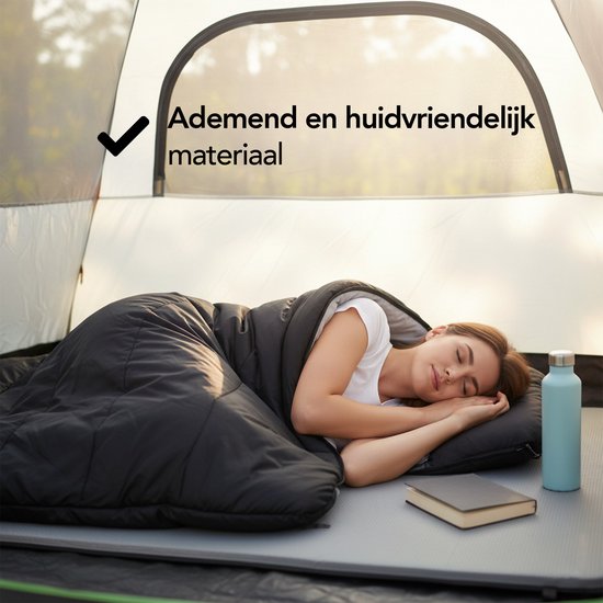 Brixy Mumienschlafsack - 4 Jahreszeiten - Schlafsäcke Erwachsene & Kinder - 210 x 75 CM - Camping - Schwarz
