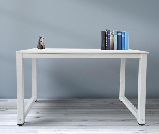 VVD Multifunktionstisch - 120 x 60 x 74 cm - Schreibtisch / Computertisch - Metallgestell - Weiß